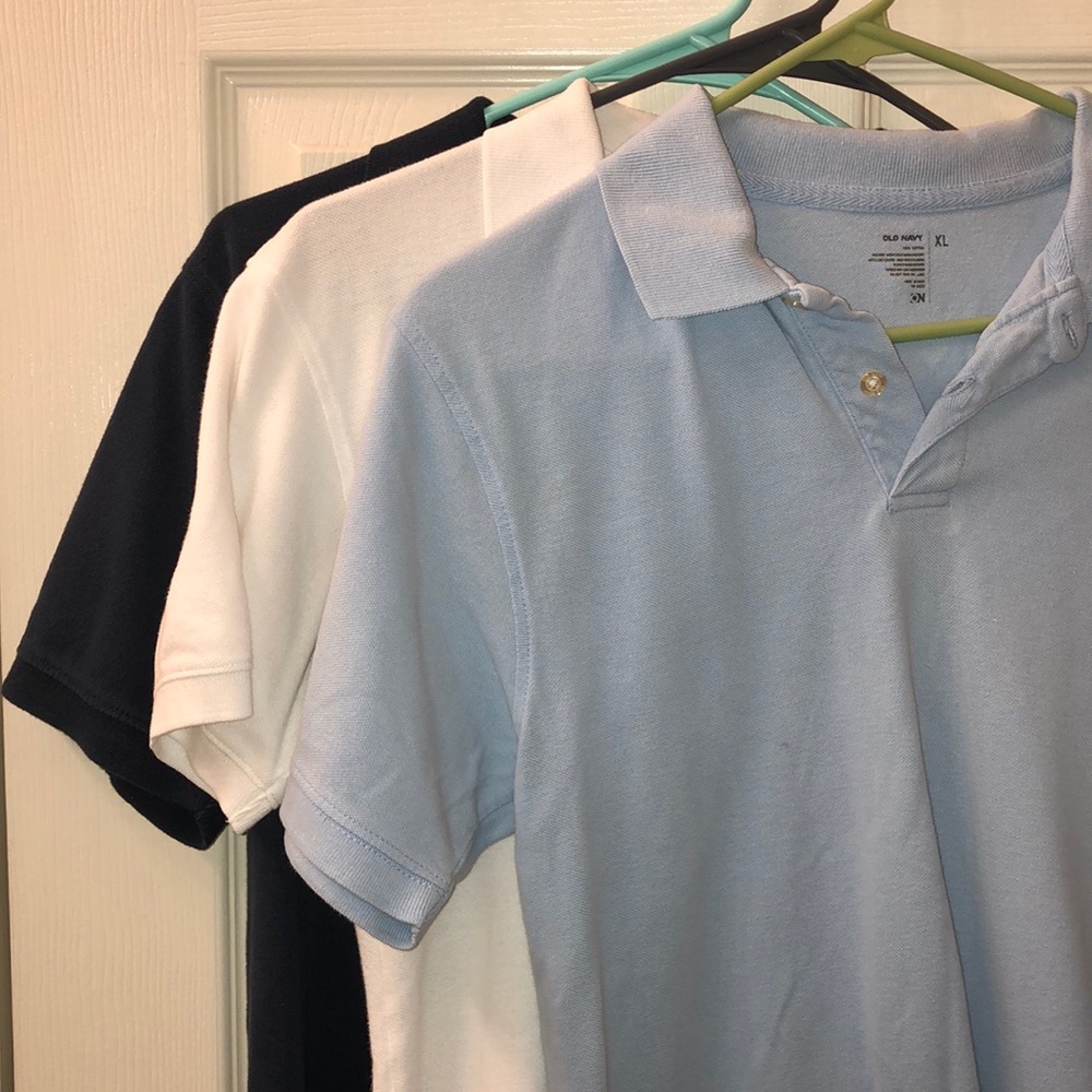 3 Old Navy Boys Polo Uniform Shirts